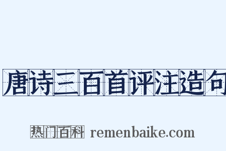 唐诗三百首评注造句是什么意思的图片